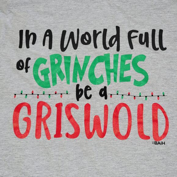 Unisex Christmas Grey Tee (Gildan) "In a World Of Grinches Be A Griswold" - XL - Picture 2 of 5